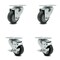 Service Caster 3.5 Inch Thermoplastic Rubber Wheel Swivel Top Plate Caster Set with 2 Brake SCC SCC-20S3514-TPRB-TP2-2-TLB-2 - alternate 1